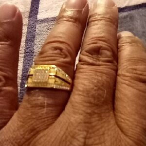 Gold and Silver Ring with Diamond Accents